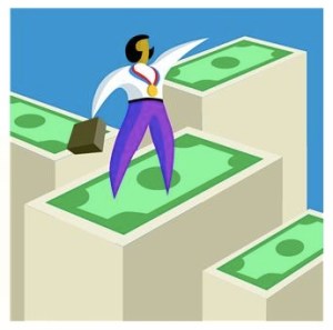 andando sobre o dinheiro